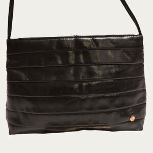 Vintage Mary Ann Rosenfeld 80's Black Leathe Shoulder Bag